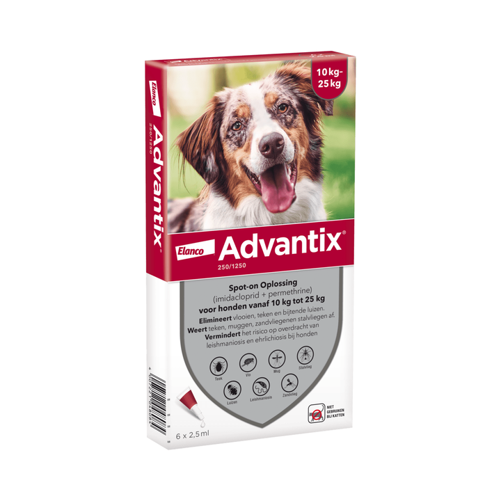 Advantix 10 tot 25 kilo 6 pipetten