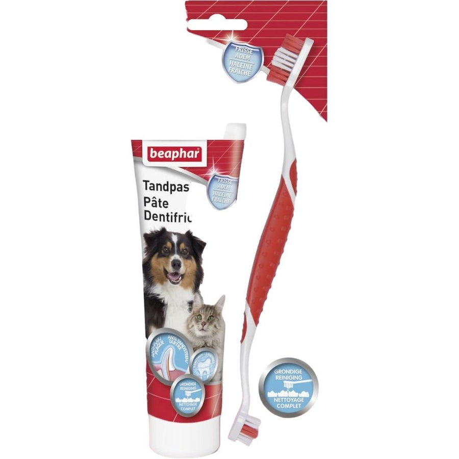 Beaphar Tandpasta Borstel Set Honden Katten Voorkant Verpakking