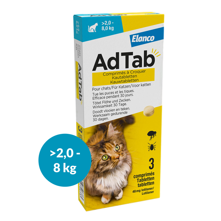 AdTab Kat Vlo & Teek Kauwtabletten - 3 tabletten