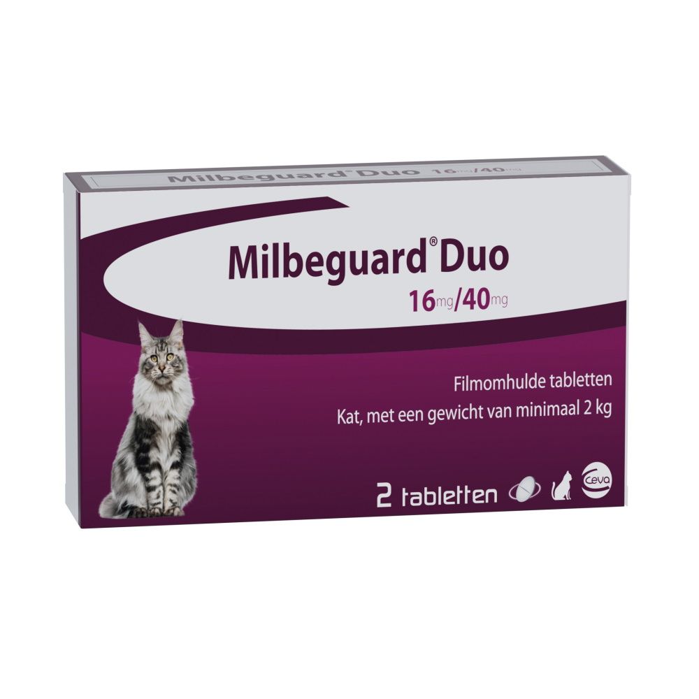 Milbeguard Duo Kat 16mg/40mg 2 tabletten