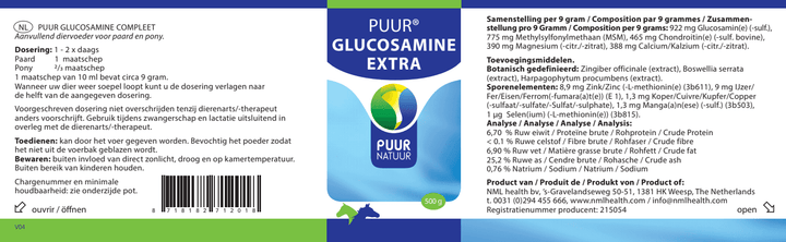 PUUR Glucosamine Extra gebruik en dosering