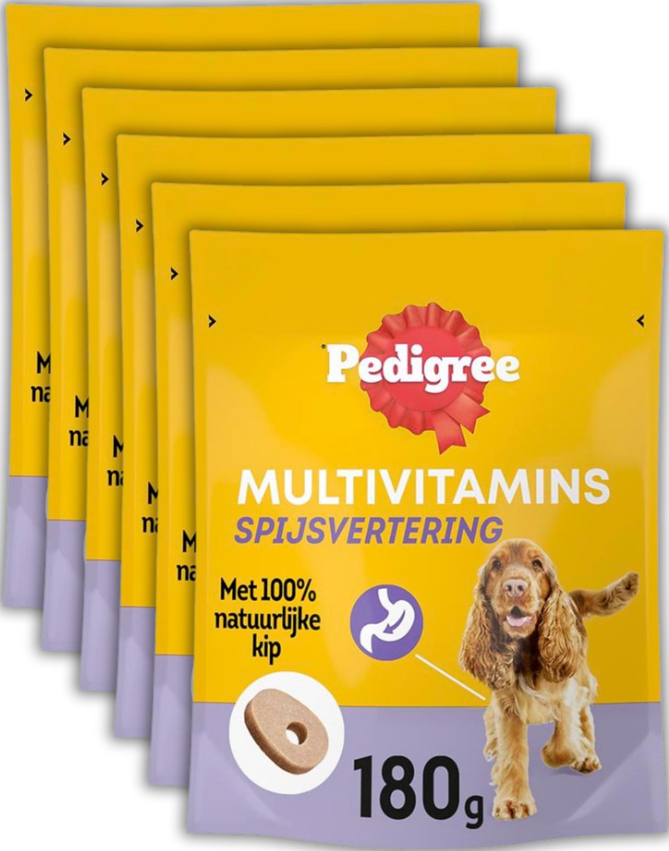 Pedigree Multivitamins Spijsvertering Supplement voor Honden 6 zakjes x 180 gram