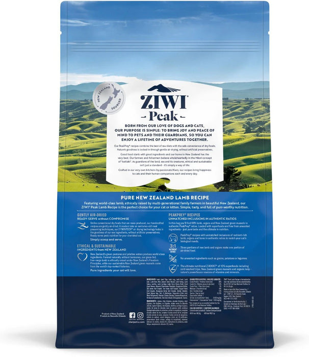 Ziwi Peak Lam Kattenvoer achterkant verpakking