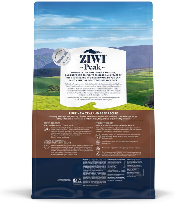 Ziwi Peak Rund Kattenvoer achterkant verpakking