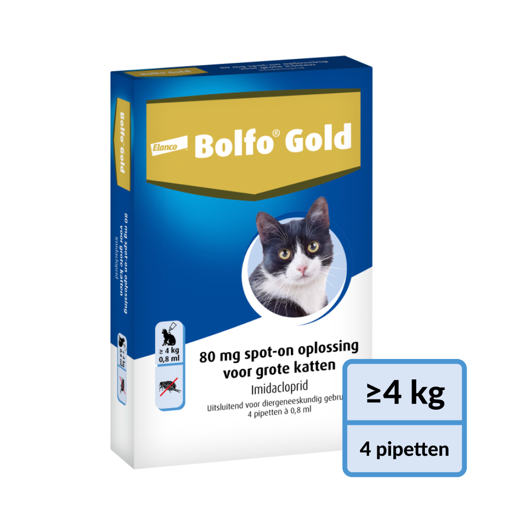 Bolfo Gold Grote Kat - Anti Vlooienmiddel - 4 pipetten