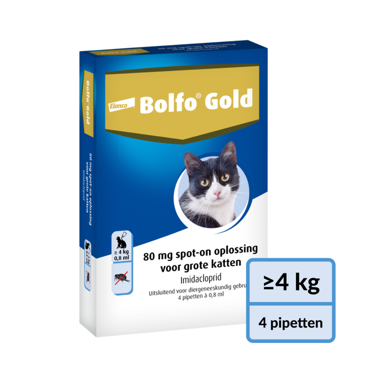 Bolfo Gold Grote Kat - Anti Vlooienmiddel - 4 pipetten