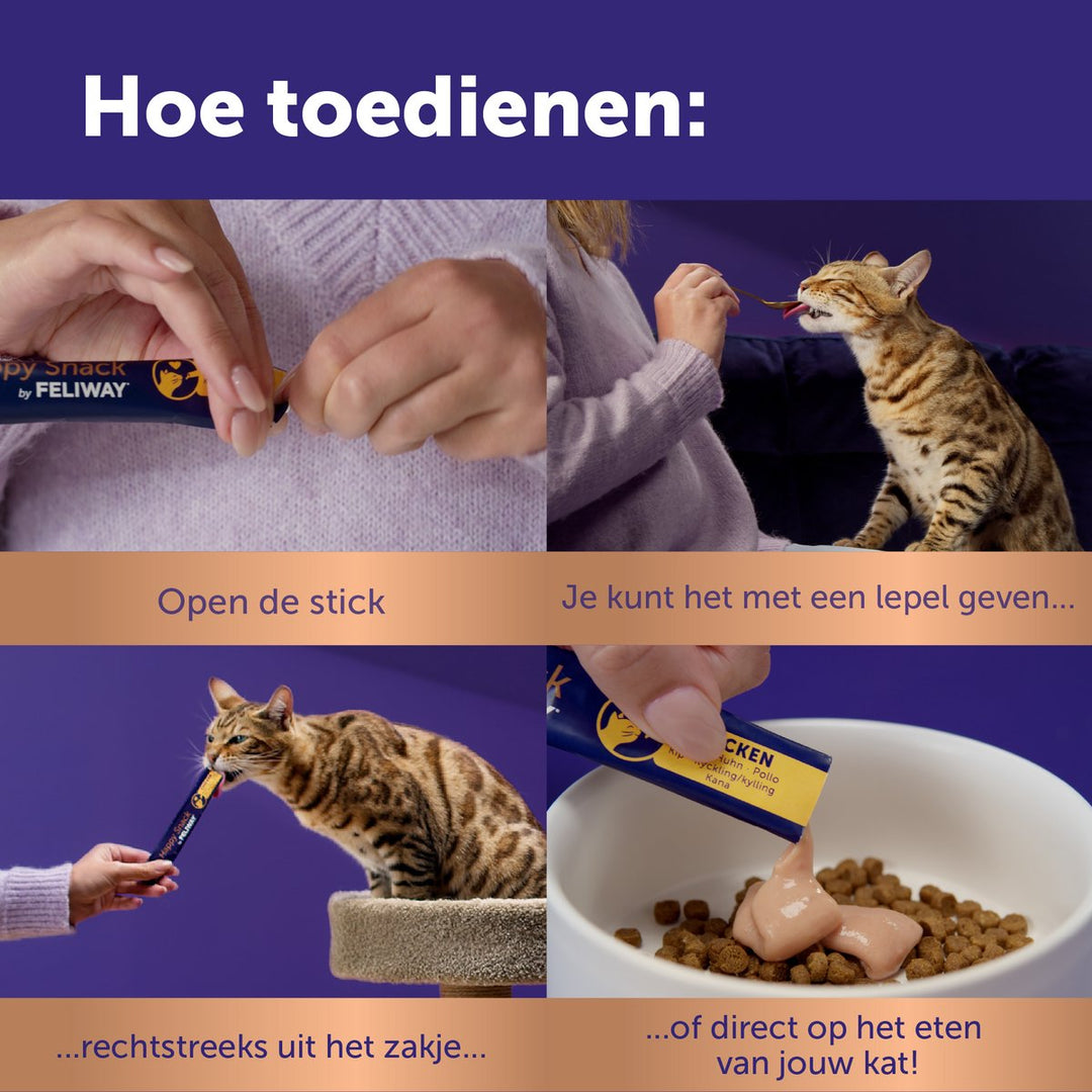 Feliway Happy Snack Kip 24 stuks gebruiksaanwijzing