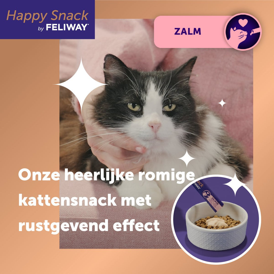 Feliway Happy Snack Zalm werkt rustgevend
