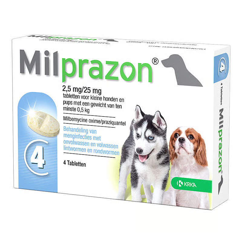 Milprazon Hond 2,5/25mg 4 tabletten