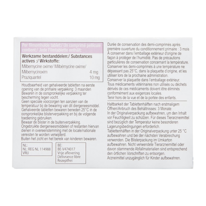 Milprazon Kleine Katten Achterkant Verpakking