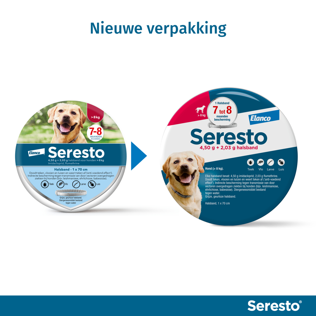 Seresto Vlooienband voor Grote Honden nieuwe verpakking