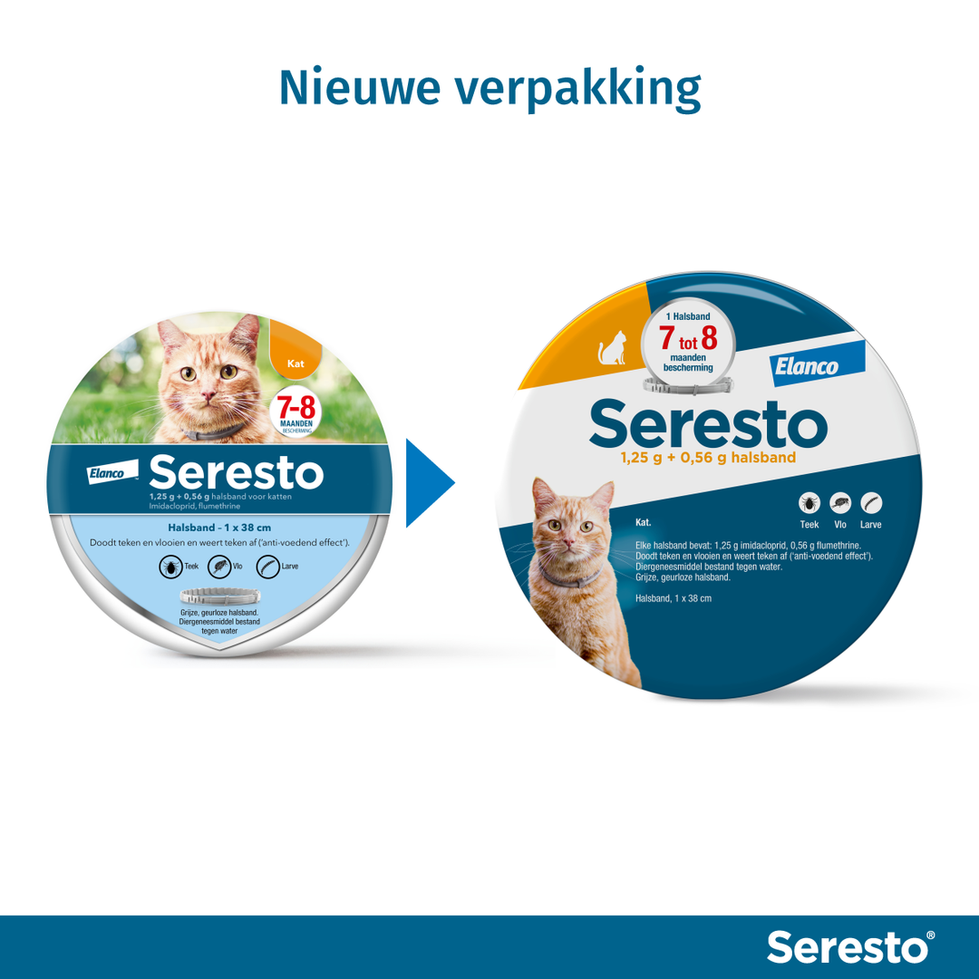 Seresto Vlooienband voor Katten 1 halsband nieuwe verpakking