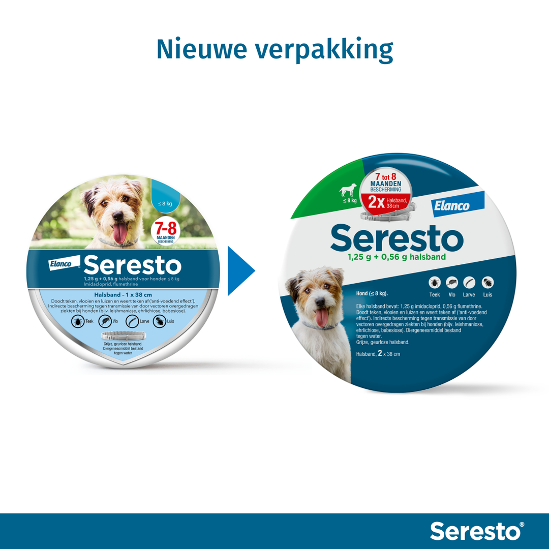 Seresto Vlooienband voor Kleine Honden nieuwe verpakking