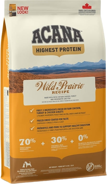 Acana HP Wild Prairie Hondenbrokken 11kg Voorkant Verpakking