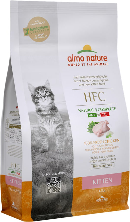 Almo Nature HFC Kitten Kip Kattenbrokjes Voorkant Verpakking