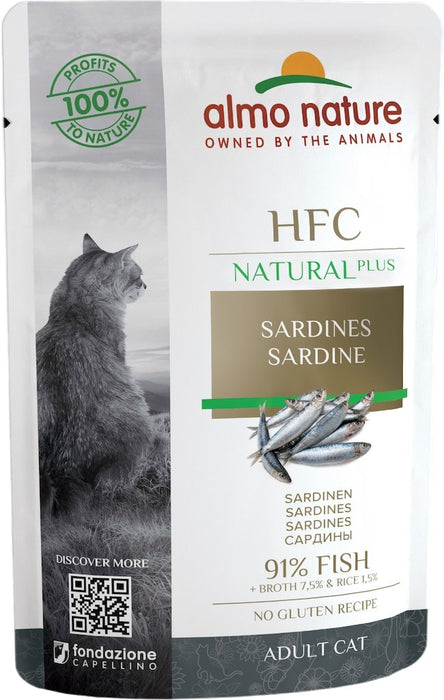 Almo Nature HFC Natural Plus Sardine Kattenvoer Voorkant Verpakking