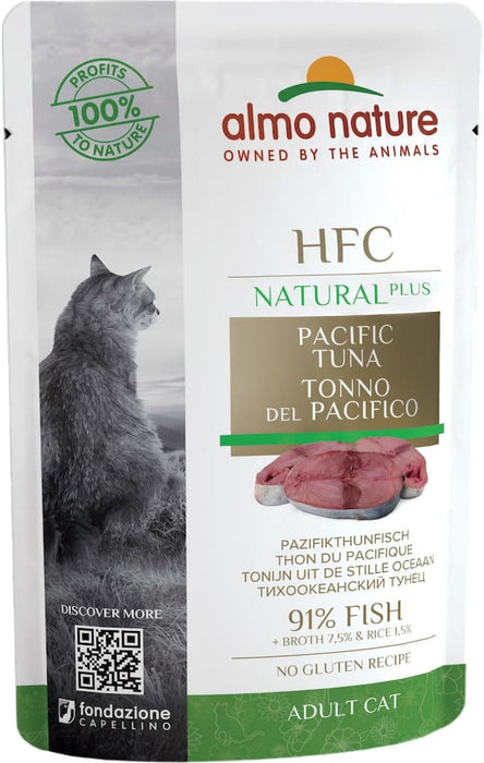 Almo Nature HFC Plus Pouch Stilleoceaan Tonijn Kattenvoer Voorkant Verpakking