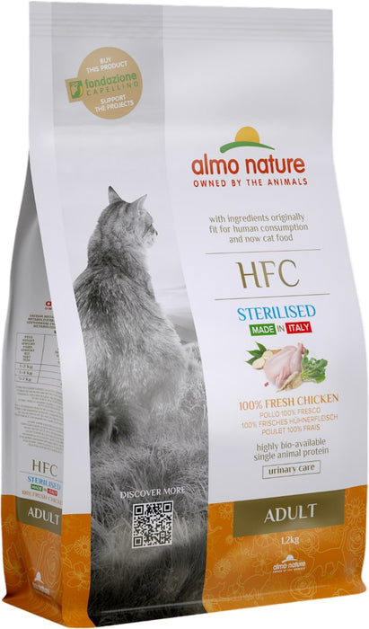 Almo Nature HFC Sterilised Kip Kattenbrokjes Voorkant Verpakking