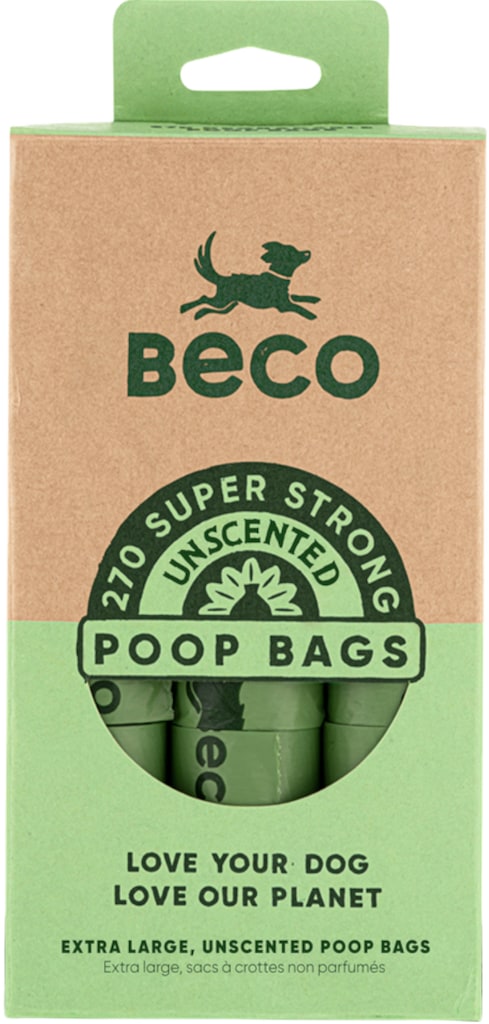 Voorkant van de verpakking van Beco Hondenpoepzakjes 270 Zakjes 