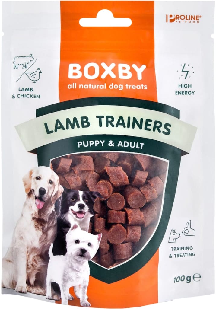 Boxby Lamb Trainers Hondensnack Voorkant Verpakking
