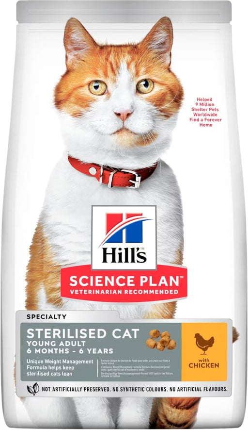 Hills Science Plan Sterilised Kip Kattenbrokjes Voorkant Verpakking