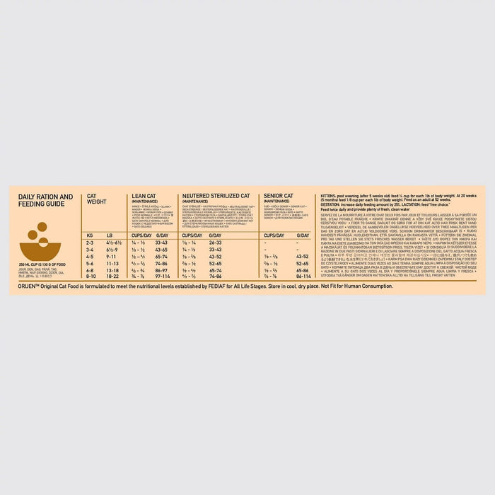 Orijen Original Adult Cat Kattenbrokjes Voedingsadvies