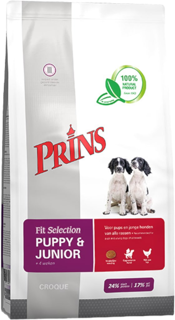 Prins Fit Selection Puppy Junior Hondenbrokken 10kg Voorkant Verpakking