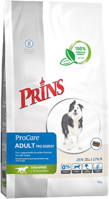 Prins ProCare Adult Pro Energy Hondenbrokken 12kg Voorkant Verpakking