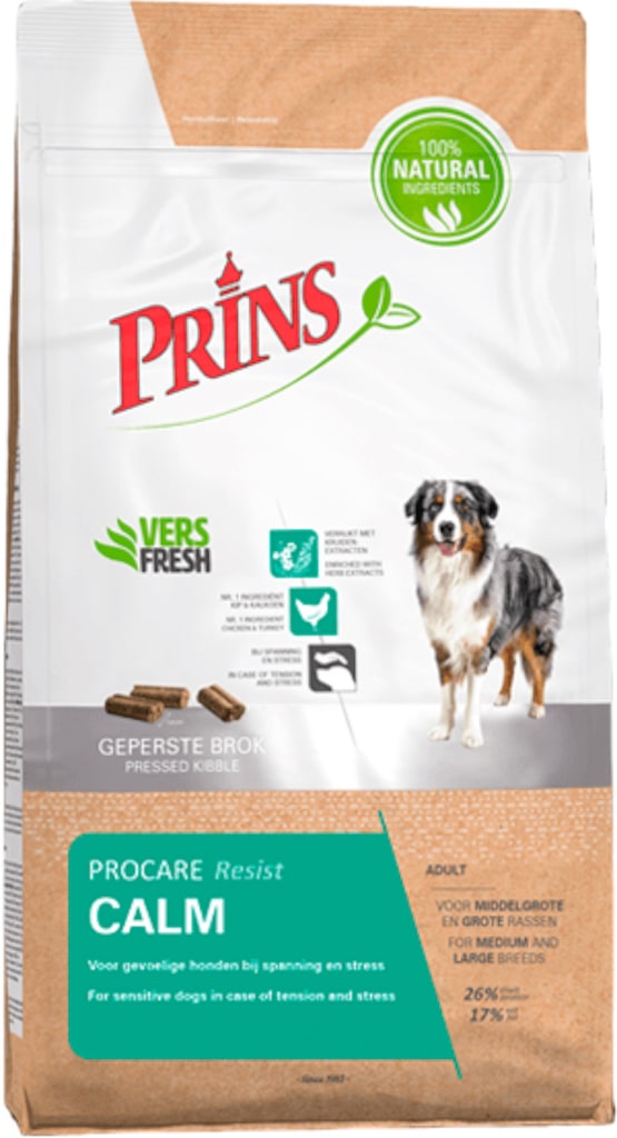 Prins ProCare Resist Calm Hondenbrokken 7kg Voorkant Verpakking
