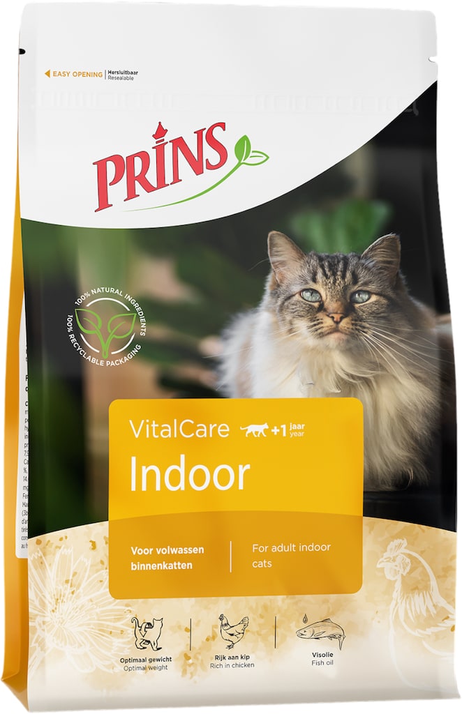 Prins VitalCare Indoor Kattenbrokjes 1kg Voorkant Verpakking