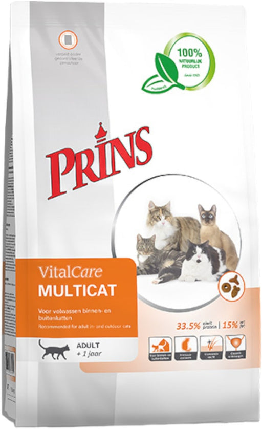 Prins VitalCare Multicat Kattenbrokjes 10kg Voorkant Verpakking