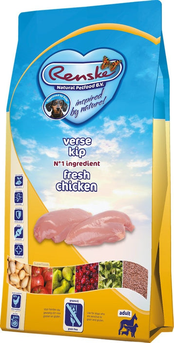 Renske Super Premium Kip Graanvrij Hondenvoer Voorkant Verpakking