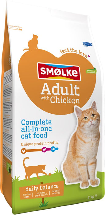 Smolke Adult Kip Kattenbrokjes 2kg Voorkant Verpakking