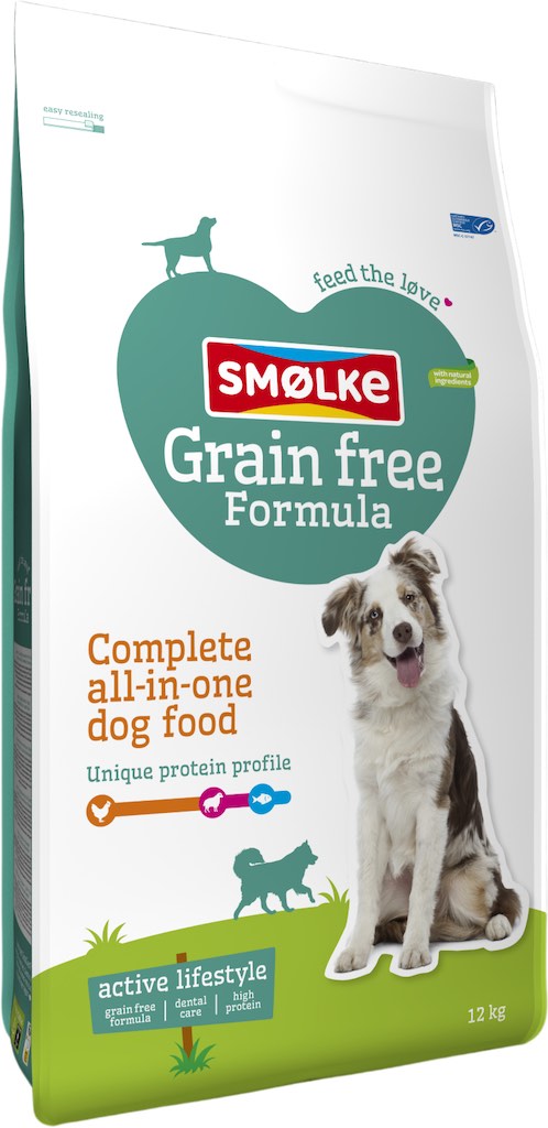 Smolke Graanvrij Hondenbrokken 12kg Voorkant Verpakking