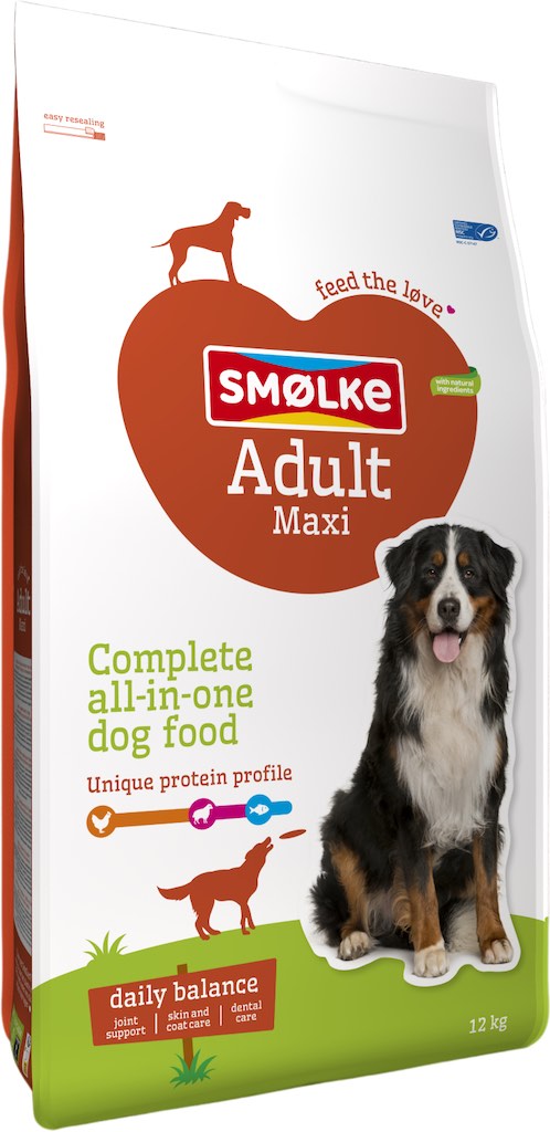 Smolke Maxi Hondenbrokken 12kg Voorkant Verpakking