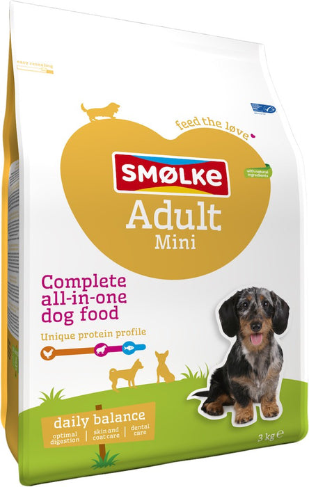 Smolke Mini Hondenbrokken 3kg Voorkant Verpakking