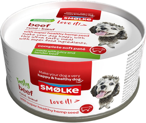 Smolke Soft Pate Rund Hondenvoer Voorkant Verpakking