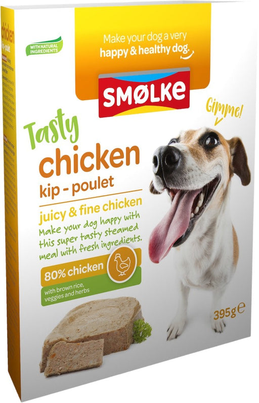 Smolke Vers Gestoomd Kip Hondenvoer Voorkant Verpakking