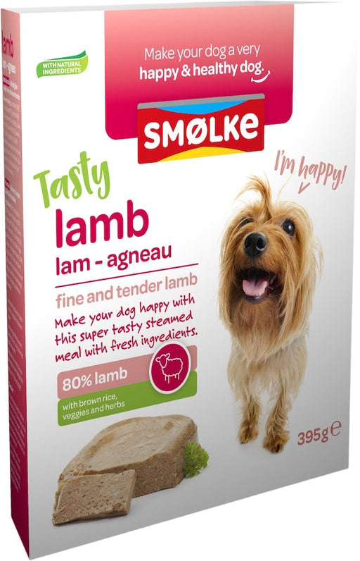 Smolke Vers Gestoomd Lam Hondenvoer Voorkant Verpakking