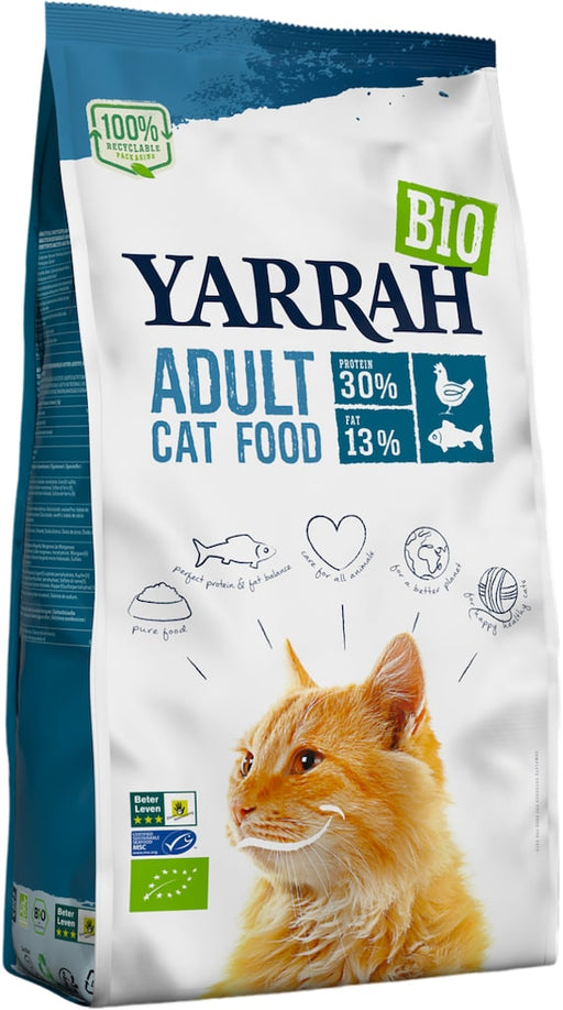 Voorkant verpakking Yarrah Bio Vis Kattenbrokjes