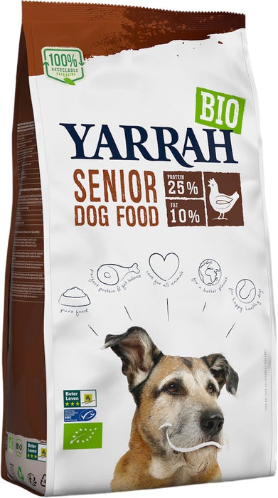 Yarrah Bio Kip Senior Hondenbrokken 10kg Voorkant Verpakking