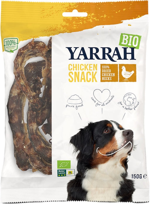 Yarrah Bio Kippennekken Hondensnack Voorkant Verpakking