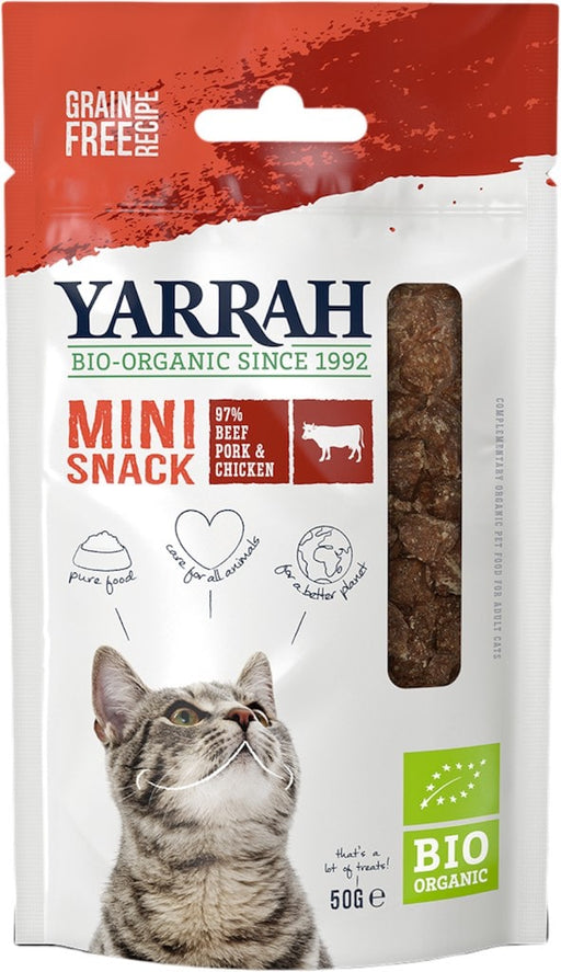 Yarrah Bio Mini Rund Kattensnack Voorkant Verpakking