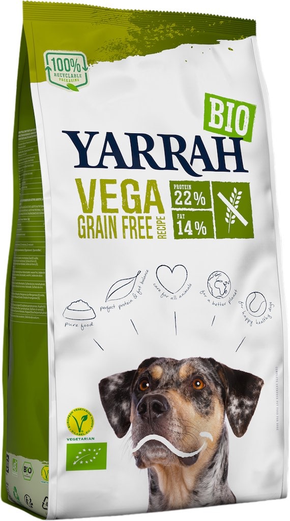 Yarrah Bio Vega Graanvrij Hondenbrokken 10kg Voorkant Verpakking