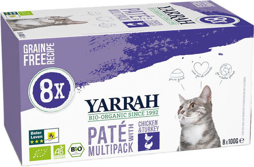 Yarrah Multipack Pate Kip Kalkoen Kattenvoer Voorkant Verpakking