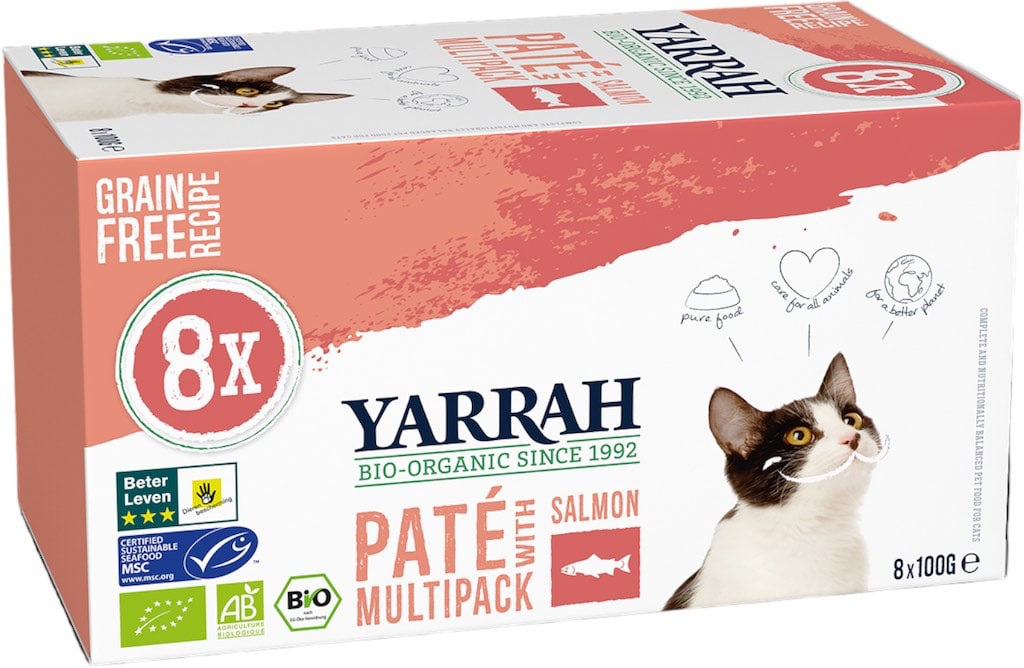 Yarrah Multipack Pate Zalm Kattenvoer Voorkant Verpakking