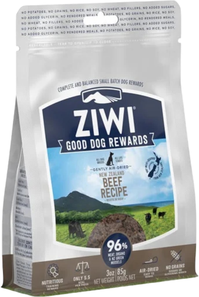 Ziwi Peak Dog Rewards met Rund voorkant verpakking